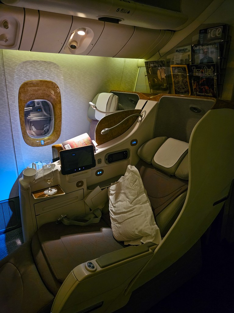 Emirates short haul business class flight