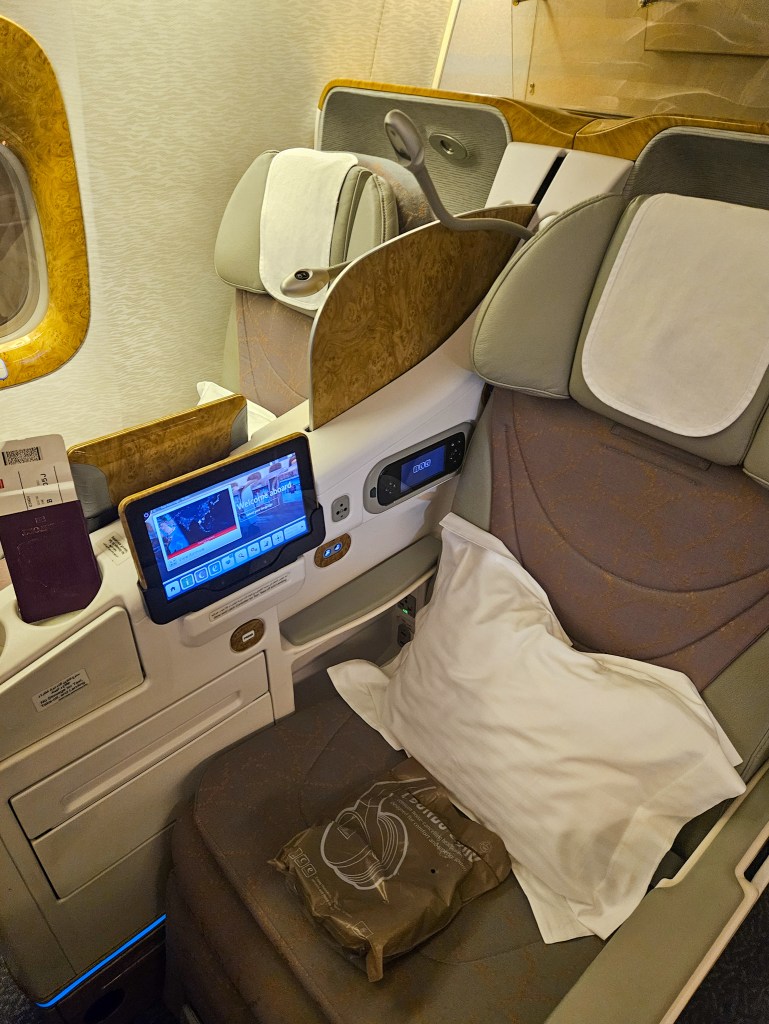 Emirates short haul business class flight